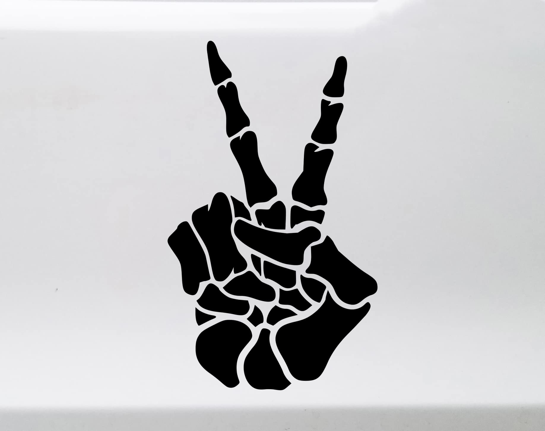 Skeleton Peace Sign Hand Vinyl Decal, Skeleton Decal, Car Decal, Vinyl...