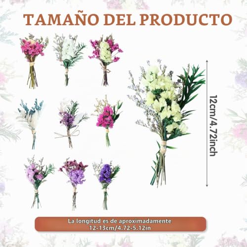 Miniatura 2 de Rxkfigx 10 Paquetes De Mini Ramo De Flores Secas Naturales, Ramilletes Flores Secas, Flores Seca Pequeñas Para El Marco De Fotos Diy Fiesta En Casa Y Decoraciones De La Boda