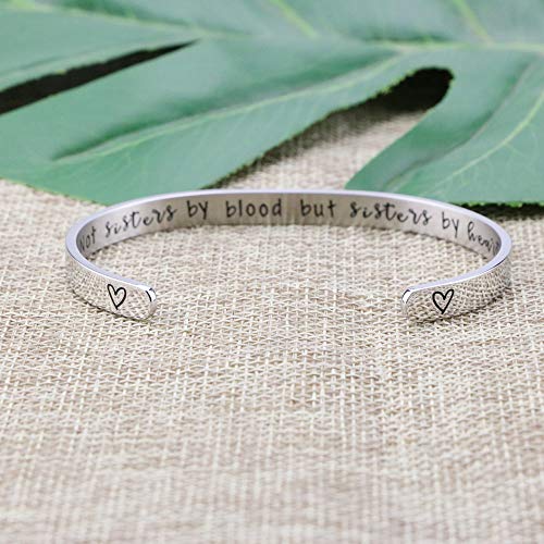 Joycuff Sister Gifts For Girls Inspirational Cuff Bracelets For Women Best Friend Friendship Jewelry Not Sisters By Blood But Sisters By Heart #TOP5