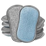 Surfela 6 Stück Spülschwamm Groß Putzschwamm Küchenschwamm Waschbar, 15×9×2cm Schwämme Küche, Spülschwamm Nachhaltig Mikrofaser Doppelseitenschwämme Topfreiniger für Geschirr, Küche, Bad, Glas