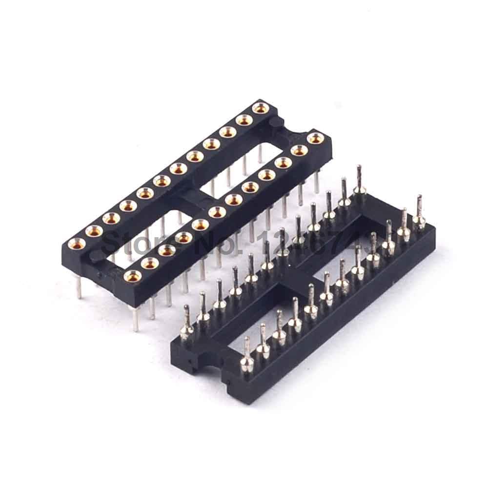 Wiring Connecting Terminals - 10PCS Round IC Socket 24Pin 24P Round Hole DIP IC Sockets Adaptor Solder Type