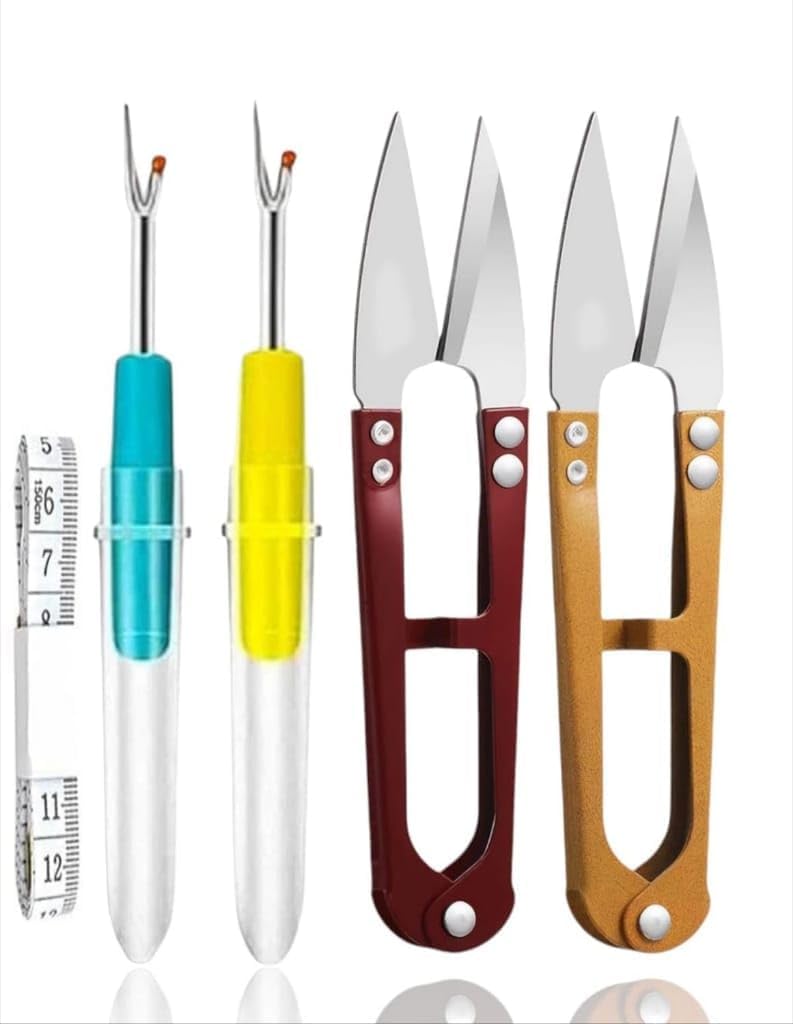 VIRADHAM 5-Piece Sewing Tools Kit β Seam Rippers, Thread Snips, Stitch Unpickers & Measuring Tape β Tailoring, Quilting, Embroidery & DIY Craft Accessories