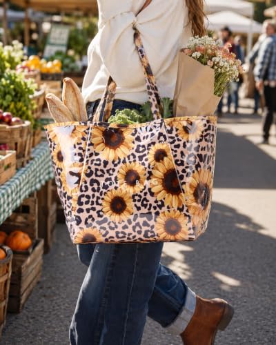 Image of KALIDI PVC Tote Bag Women Large Kraft Paper Travel Beach Bag Jelly Purses | Plastic Waterproof Oversize Shoulder Handbags Totebag for Casual Shopping Errands Everyday Daily Vacation Work Weekend