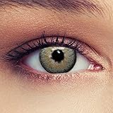 Designlenses 2 Graue Kontaktlinsen mit Stärke Drei Monatslinsen für einen natürlichen Effekt, geeignet für dunkle Augen + Gratis Behälter