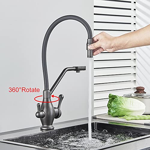 Robinet cuisine eau pure double poignée pour eau filtrée - 4