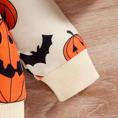 Toddler Baby Halloween Sweatshirts Boys Girls Pumpkin Long Sleeve Sweaters Pullover Shirts Fall Winter Warm Clothes3