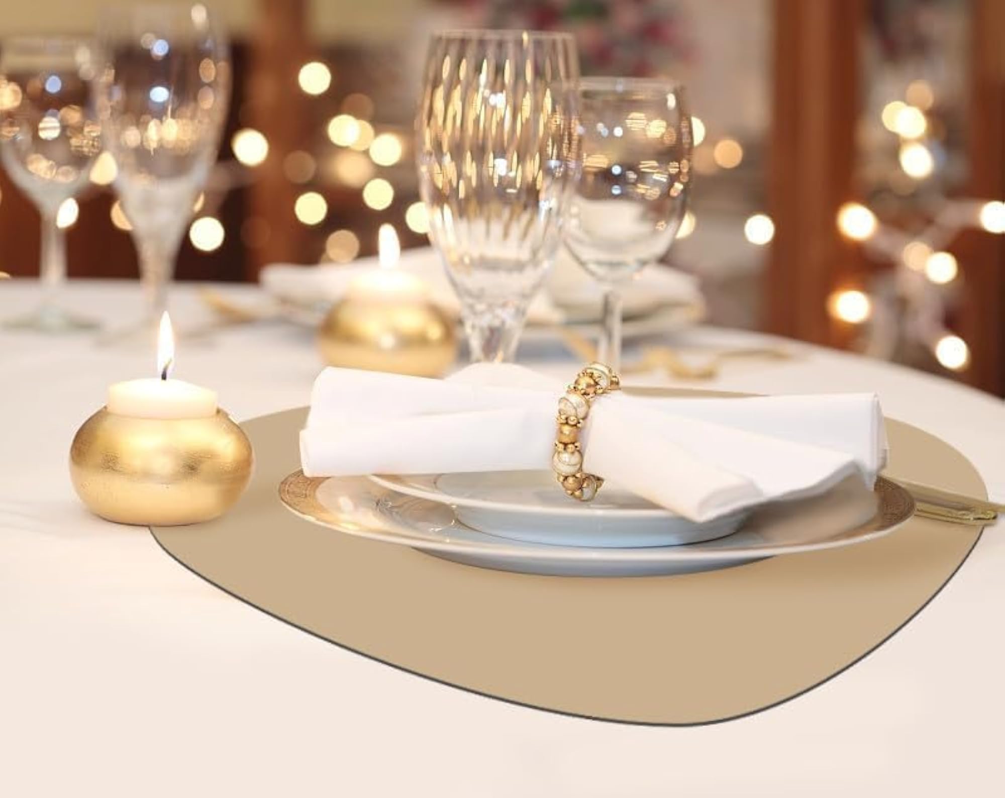 Faux Leather Placemats Set for Dining Table
