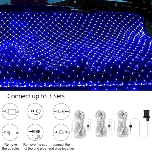 WoskjXas Fairy Net String Lights, 96LEDs 1.5 * 1.5M Decoration Lights Outdoor Indoor - Image 3