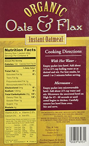 Tj'S Trader Joe'S Organic Oats And Flax Instant Oatmeal thumb #1