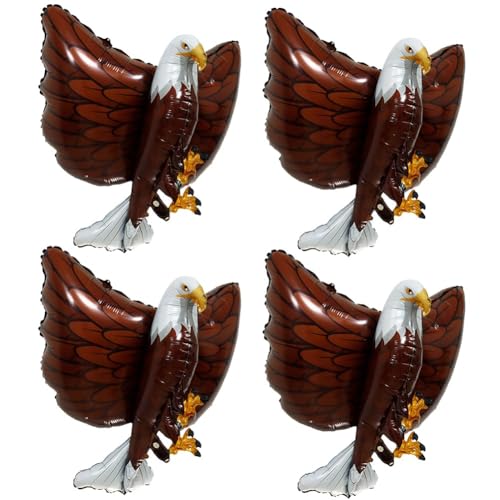 4 Piezas Globo águila Decoración Cumpleaños, Globo foil águila en marrón 83 x 66 cm, Globos Animales, Globos Animales Grandes águila Ballon águila Balloon Decoración Para Fiestas