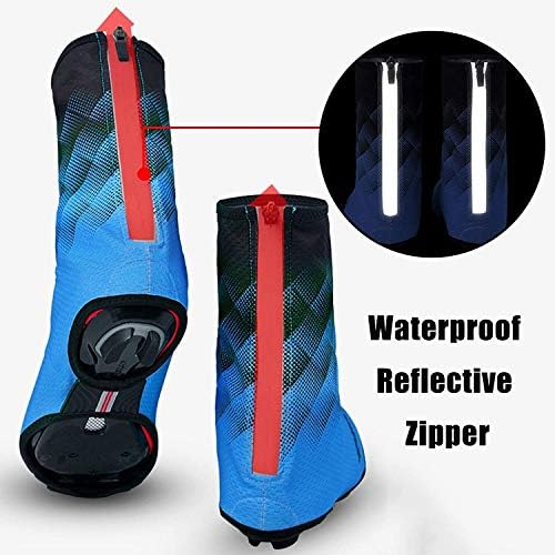 Waterproof Silicone Shoe Covers for Winter Cycling - Thermal Warm Overshoes for Men, Windproof Mountain Bike Accessories, Red Cycling Shoe Covers
