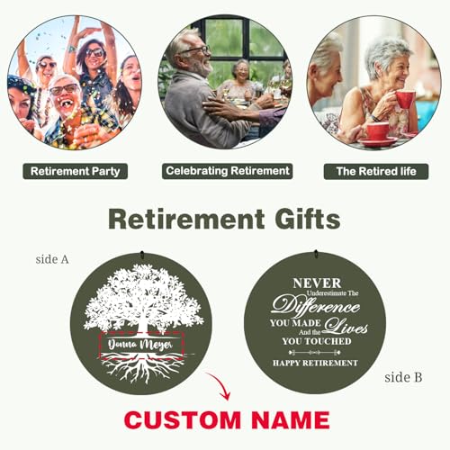 Image of Astarin Personalized Retirement Wind Chimes, Tree of Life Outside 36 inch Large Wind Chimes for Women, 2024 Happy Retirement Gifts for Nurse Coworker Teacher