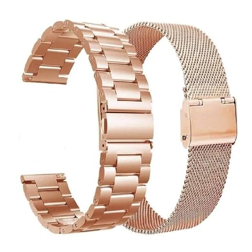 VIGOSS Uhrenarmband 20mm Kompatible Mit Samsung Galaxy Watch 6/5/4 40mm 44mm/Watch 5 Pro/Watch 3/Watch 4 Classic 42mm 46mm/Active 2, 2er Roségold Metall Solide/Mesh Edelstahl Armband