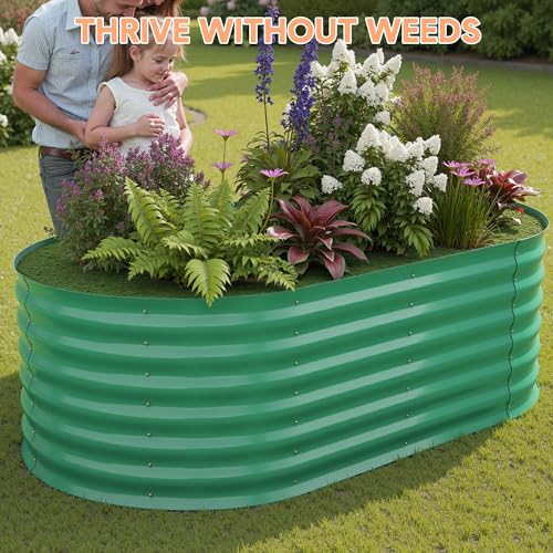 6x3x2ft Galvanized Raised Garden Bed Outdoor, 24" Tall Metal Planter Box for Flowers Herbs Vegetables, Rust-Resistant Raised Garden Beds for Gardening, Easy Assembly Outdoor Garden Box & Planters