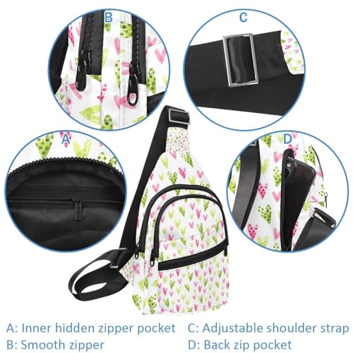 Mochila cruzada ligera de corazones para caminar y comprar cómodamente 4