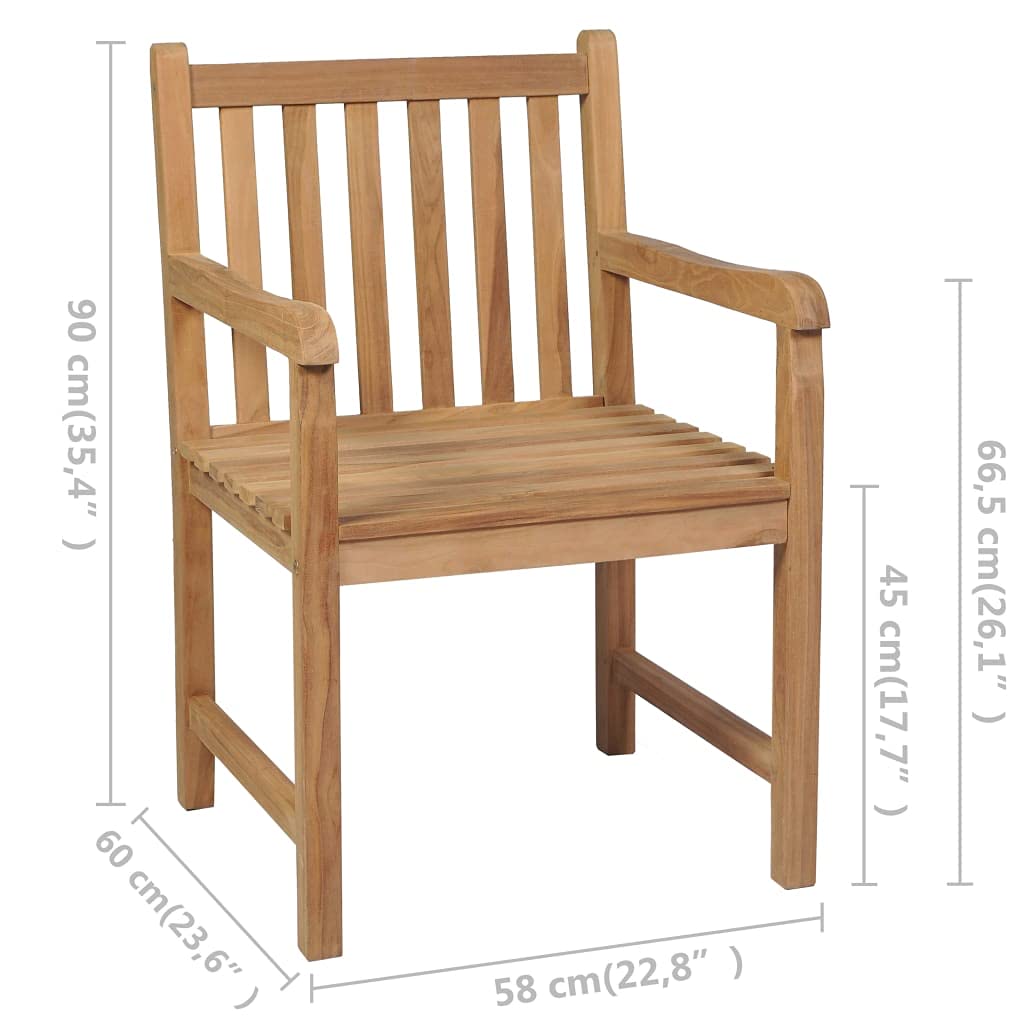 Générique Zestaw 2 krzeseł ogrodowych z litego drewna tekowego z poduszkami w kolorze kremowym, rustykalny design, do użytku na patio