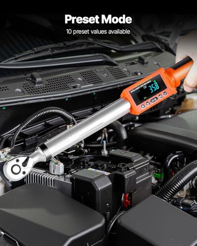 Image of VEVOR Digital Torque Wrench 3 /8 1 /2 Inch Drive, 0-44.25FT.LB(0-60Nm) /0-162.26FT.LB(0-220Nm) ±2% Accuracy, Electronic Torque Wrench with Preset Mode,Vibration,Buzzer,LED Notification,5Units of Measure | 2.2-44.25Ft.Lb(3-60Nm) /8.1-162.26Ft.Lb(0-220Nm) , ±2% Accuracy Electric Wrench Set, Peak & Track Buzzer, LED Alert
