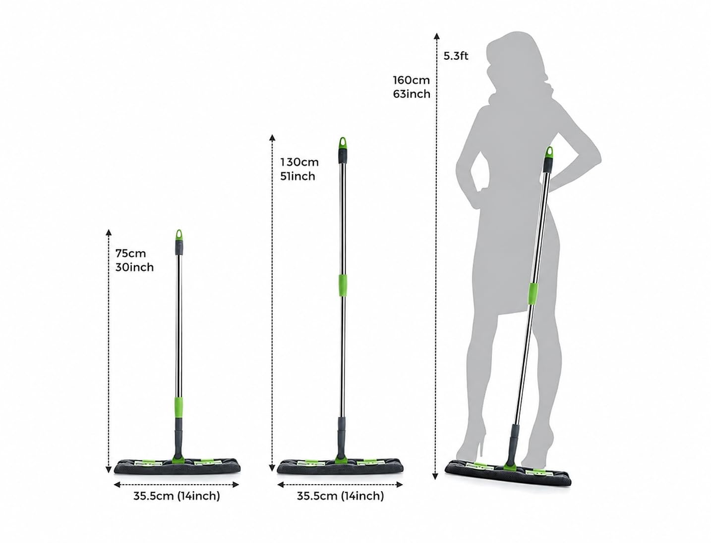 Flat Floor Cleaning Mop - Extendable Handle -2