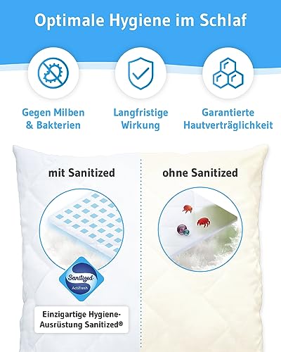 Kissen 50x80 VERDA, Made in Germany & 100% nachhaltig, Ergonomisches Kopfkissen 50 x 80 aus recyceltem Material, Höhenverstellbar für Bauch-, Rücken- & Seitenschläfer, Schlaf-Kissen für Allergiker