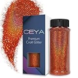 Ceya Polvere glitter ultra fine color bronzo olografico da 0,2 mm, per slime resina epossidica, gioielli, nail art, festival, trucco, scrapbooking, pittura, biglietti di nozze, 100 g
