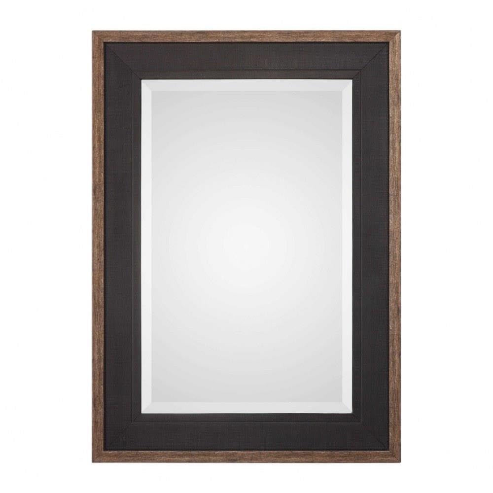 Uttermost Staveley Rustic Black 30" x 42" Wall Mirror