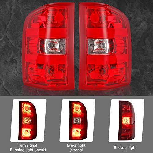 Image of Tail Light Assembly Compatible with 2007-2013 Chevy Silverado 1500 2500HD 3500HD Pickup Truck Taillights Factory Style Rear Brake Lamps OE Replacement, Driver Side