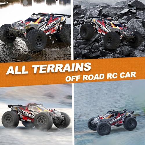 Limodgo 1:10 Large Brush RC Car for Adults, Fast Remote Control Car, 28+ MPH Rc Hobby Truck with Hea