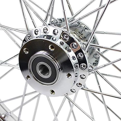 Chrome Front 40 Spoke Wheel 21 x 2.15 (fits Harley FXD 2000-03,Sportster 2000-07) Billet Hub