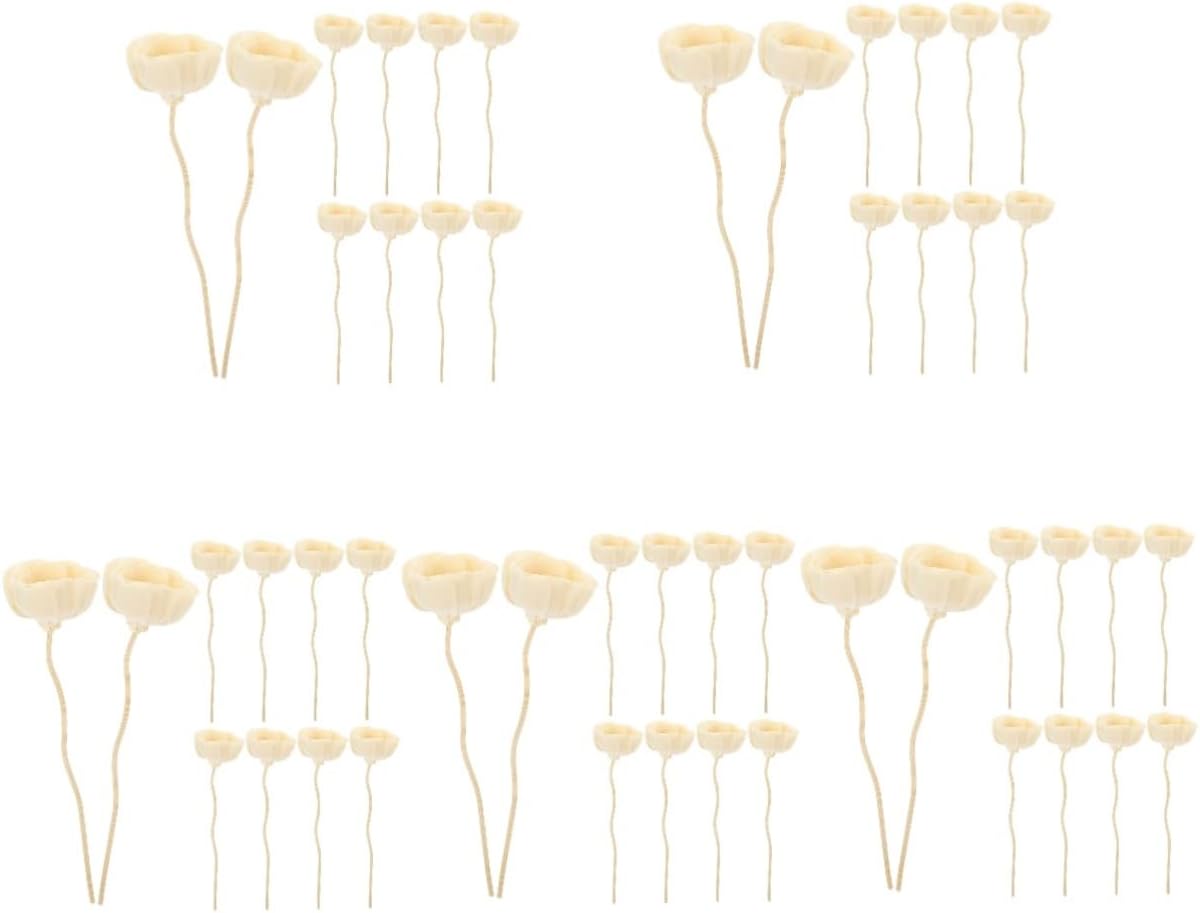 ABOOFAN 50pcs Flower Diffuser Sticks for Essential Oils Decor Unique Flower Design Scent Release for and Interior Decoration