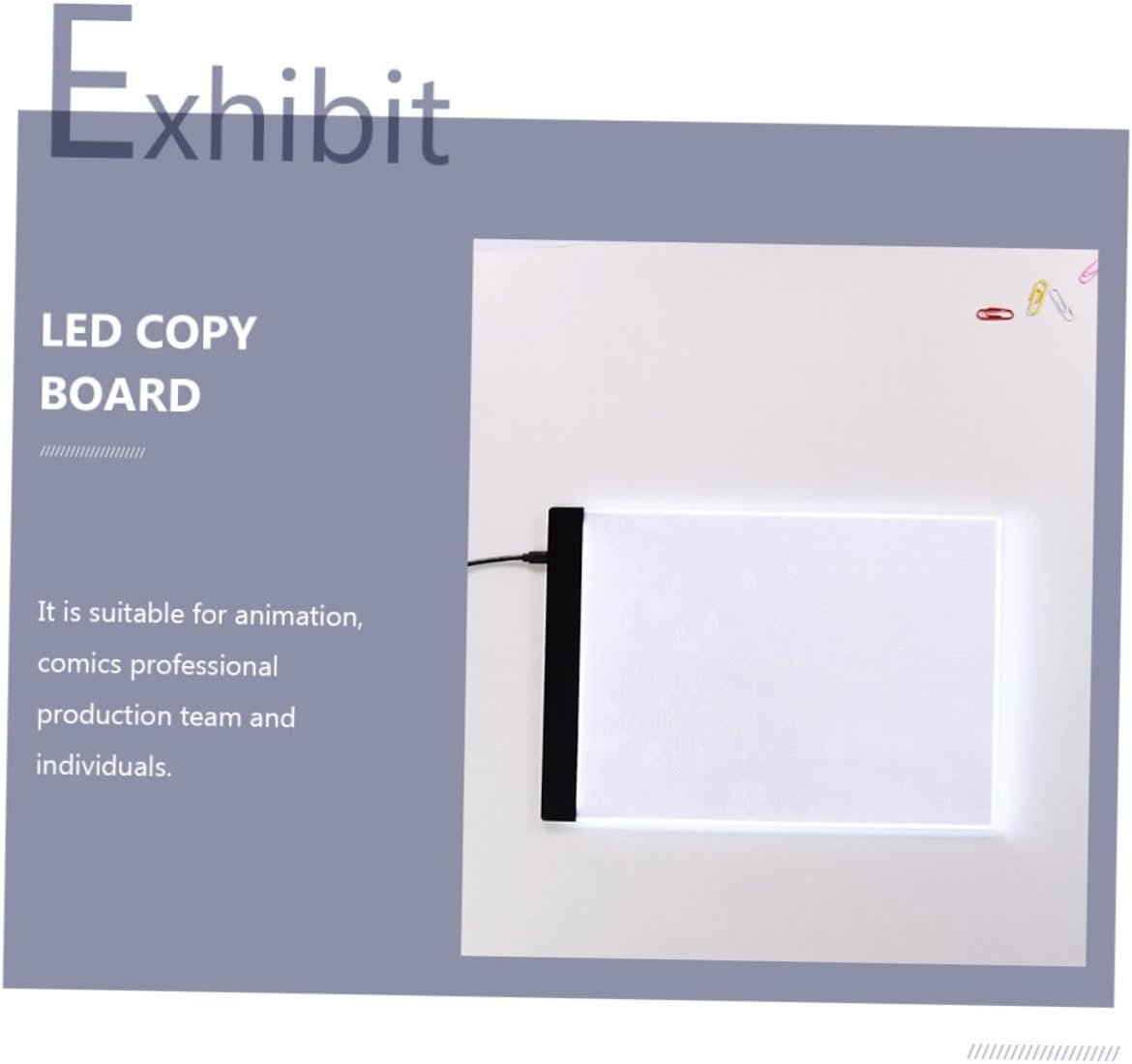 ETHZZLE Brightness LED Light Box for Tracing Art Drawing Board with USB Cable Portable Painting Supply for Animation Calligraphy Quilting and DIY Craft Projects