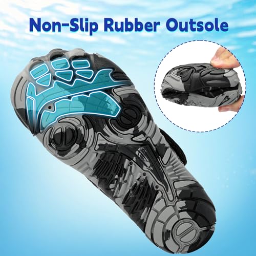 Image of Kids Water Shoes Boys Girls - Wide Toe Box Quick Dry Barefoot Shoes Breathable Non Slip Aqua Athletic Sneakers for Swim Beach Pool Kayak Hiking Sand Walking Travel Essentials (Little Kid /Big Kid)