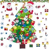 Yatosally DIY Felt Christmas Tree for Kids, 3.28FT Kids DIY Christmas Tree Decorations Kit, Felt Xmas Tree for Toddlers, Wall Hanging with 45 Ornaments