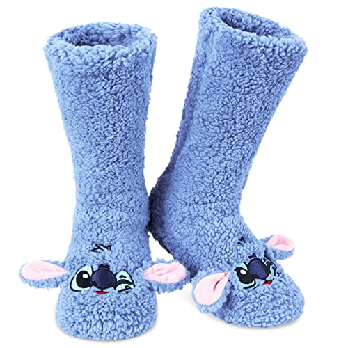 Disney Stitch Calcetines Antideslizantes Mujer Invierno,