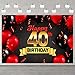 Happy 40th Birthday Red Black Decorations Banner Backdrop Background Balloons Cheers to 40 Years Old Bady Theme Decor for Girls Boys Happy 40 Birthday Party Photo Booth Props Favors Supplies