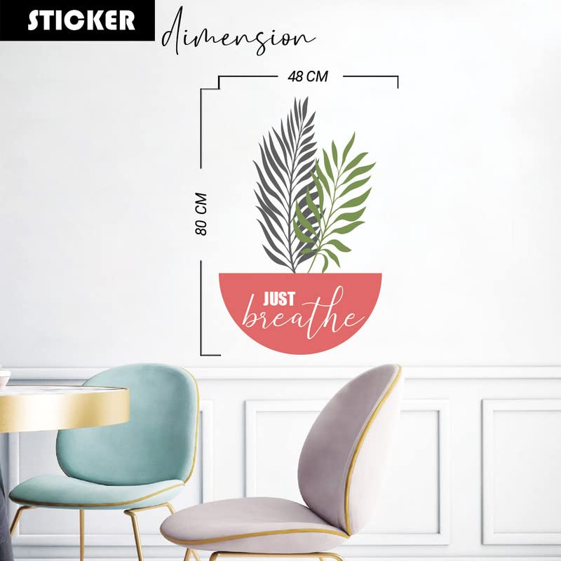 Image of Kotart - Just Breathe Wall Stickers /Decals - PVC Vinly HD Leaf Printed Sticker for Living Room Bedroom Balcony Studio Wall Decor