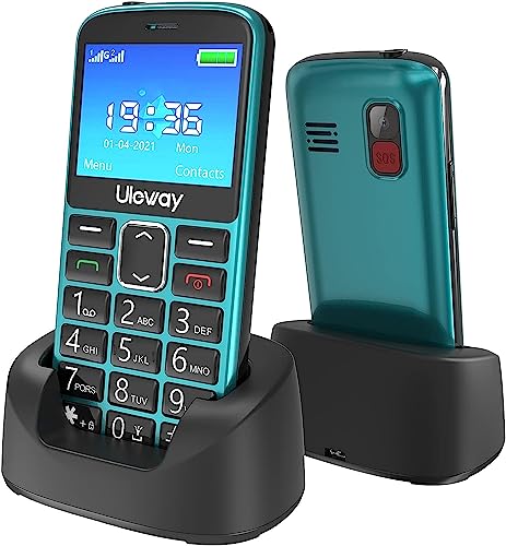 Tosaju 2G Mobile Phone Senior Big Button Mobile Phone for Elderly SIM Free Unlocked Basic Senior Mobile Phone with SOS Emergency Button Easy to Use Mobile Phone Hearing Aid Compatible Green