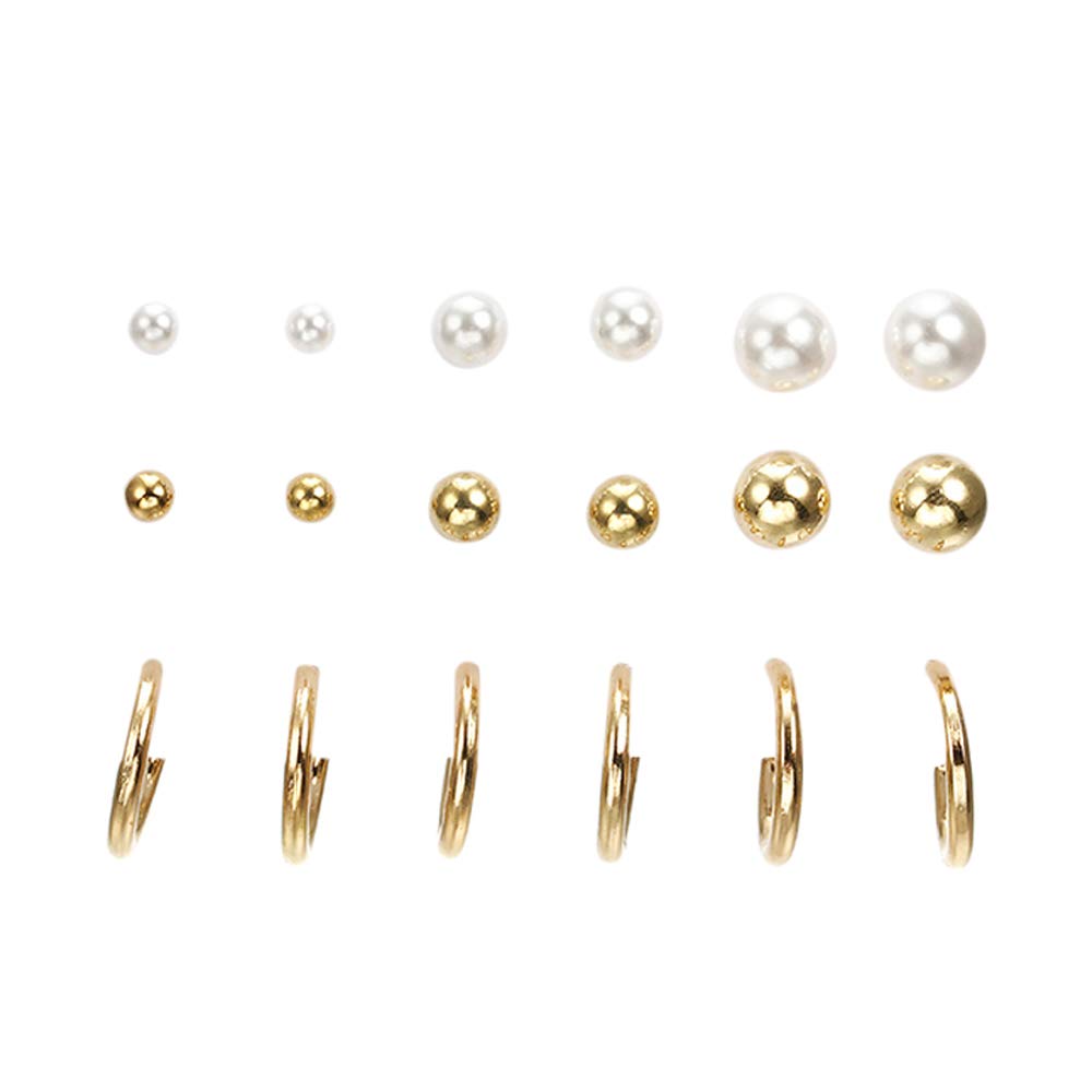 Jewels Galaxy Delicate Simulated Pearl Fabulous 9 Pair of Stud Earrings For Women/Girls (JG-PC-ERGS-136) (B07WWP8F4N) Amazon Price History, Amazon Price Tracker