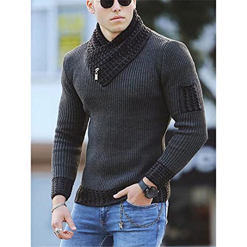 Men's Winter Turtleneck Retro Style Sweater Slim Fit Warm Pullover Knit Sweater Thick Top Men3