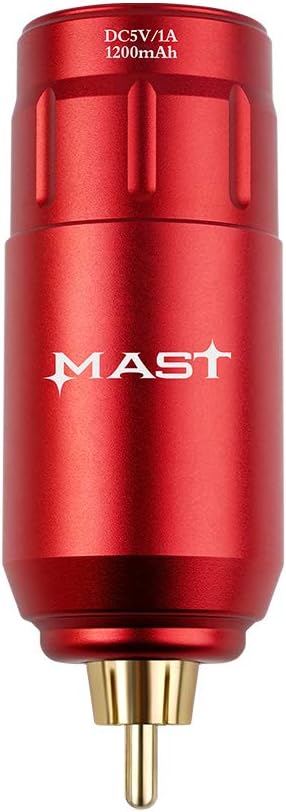 Mast Wireless Power Supply RCA Connector Available Tattoo Machine Pen Tattoo Power Supply (Red)