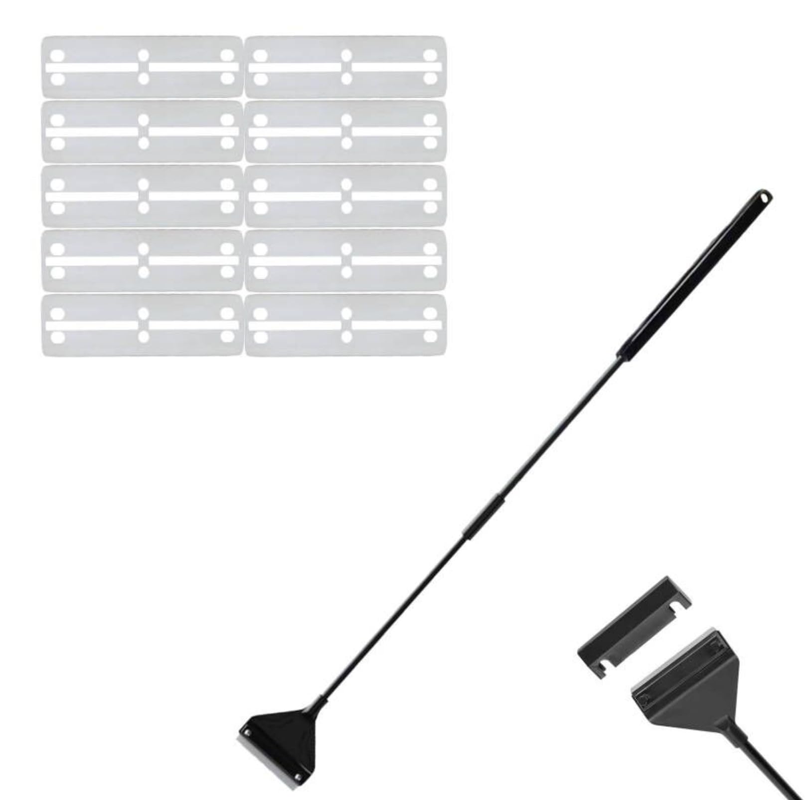 Raspadores De Algas, Herramientas De Limpieza Algas, Limpiar de Rascador de Algas, Acuario De Vidrio Cuchilla Rascadora, Herramientas De Limpieza Algas 62cm, con 10 Cuchillas De Repuesto