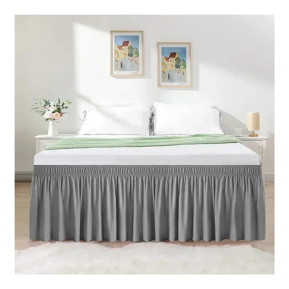 Letto matrimoniale, matrimoniale, matrimoniale, queen-size, con balze, con elastico regolabile, 40 cm, altezza Jupe de Lit(caffè scuro, Twin 190,5 x 99 x 40 cm)