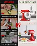 Stainless Steel Slicer Shredder Attachment for KitchenAid Stand Mixer, Large-Capacity Vegetable Slicer & Cheese Grater with 3 Stainless Steel Blades, Dishwasher Safe Food Processor Accessory by Rafbar