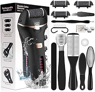 Electric Foot File Callus Remover, iToncs Professional Rechargeable Feet Callus Remover with 10 in 1 Foot Files Pedicure Kit Foot Care Tool for Dead Skin (Black)