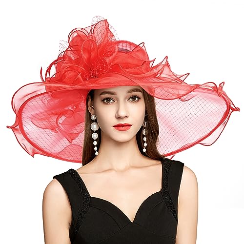2026 Derby Hats for Women Girls Ladies, Organza Church Tea