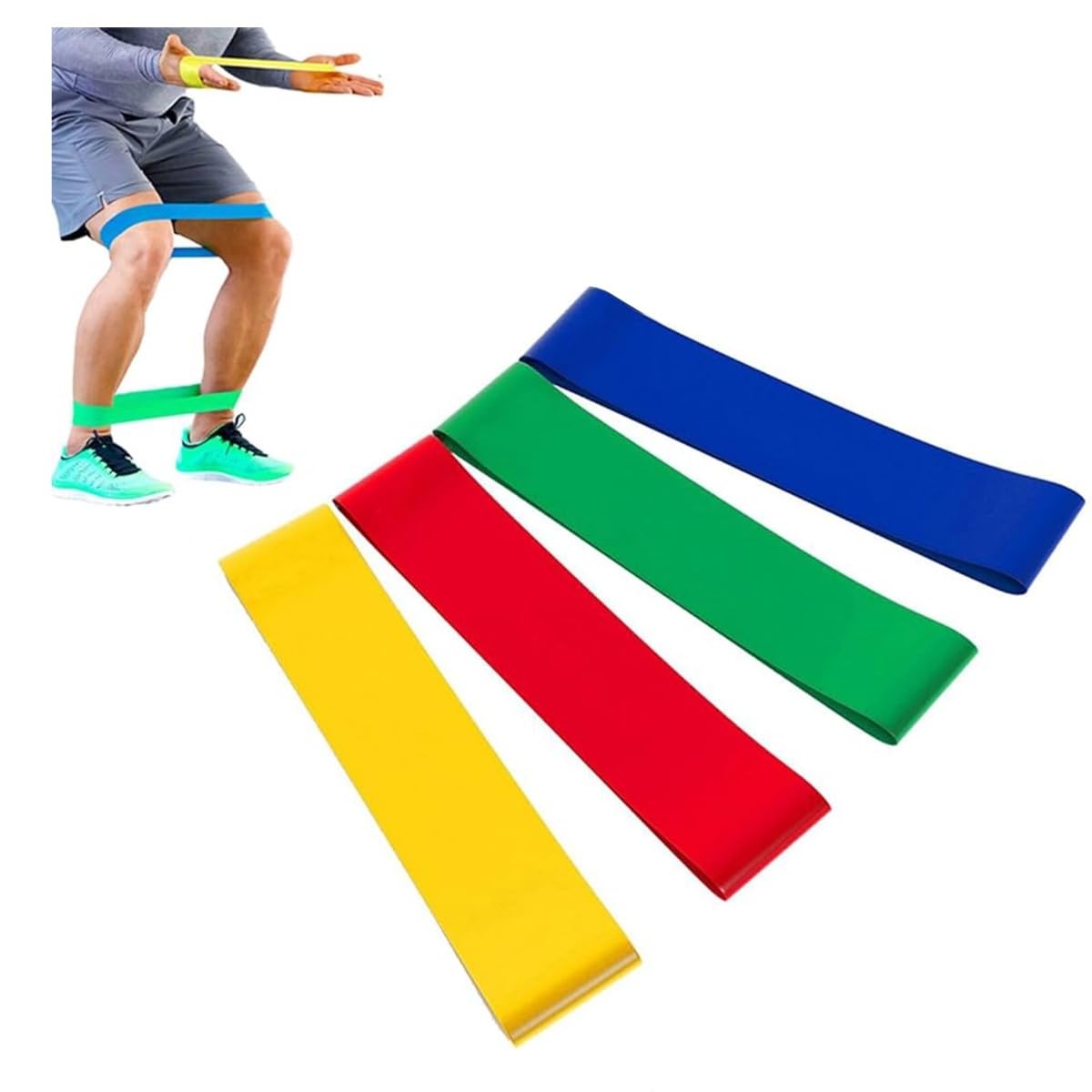 PHYSIOWORX Tone Loop Resistance Bands, Latex Exercise Bands, Set of 4 Multicolour Resistance Loops for Physical Therapy, Fitness, Stretching, Strength Training and Rehabilitation