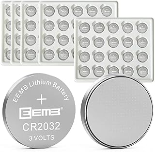 EEMB CR2032 Bateria litowa 3V Li-MnO  Bateria z przyciskiem 2032 Bateria DL2032 ECR2032 LM2032 Kompatybilna z kluczem Fob, zdalny monitor glukozy samochodowy Zdalne sterowanie obrożami dla zwierząt Zegarażowych drzwi świecznych(100)