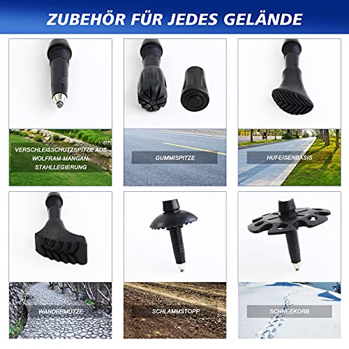 LIEKUMM 2 Pezzi Bastoncini da Trekking, Bastoncini...