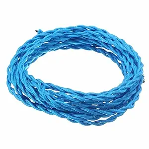 STORE99 DeepBlue, 5m: 10M 20M Vintage 2 Core 0.75mm Multicolor Twist Braided Fabric Cloth Cable Wire Flexibal Electric Lighting Cord For Pendant Light