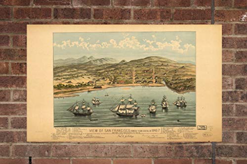 Retro Printing Company Vintage San Francisco Print, Aerial San Francisco Photo, Vintage San Francisco CA Pic, Old San Francisco Photo, San Fran California Poster 11x17 Inches