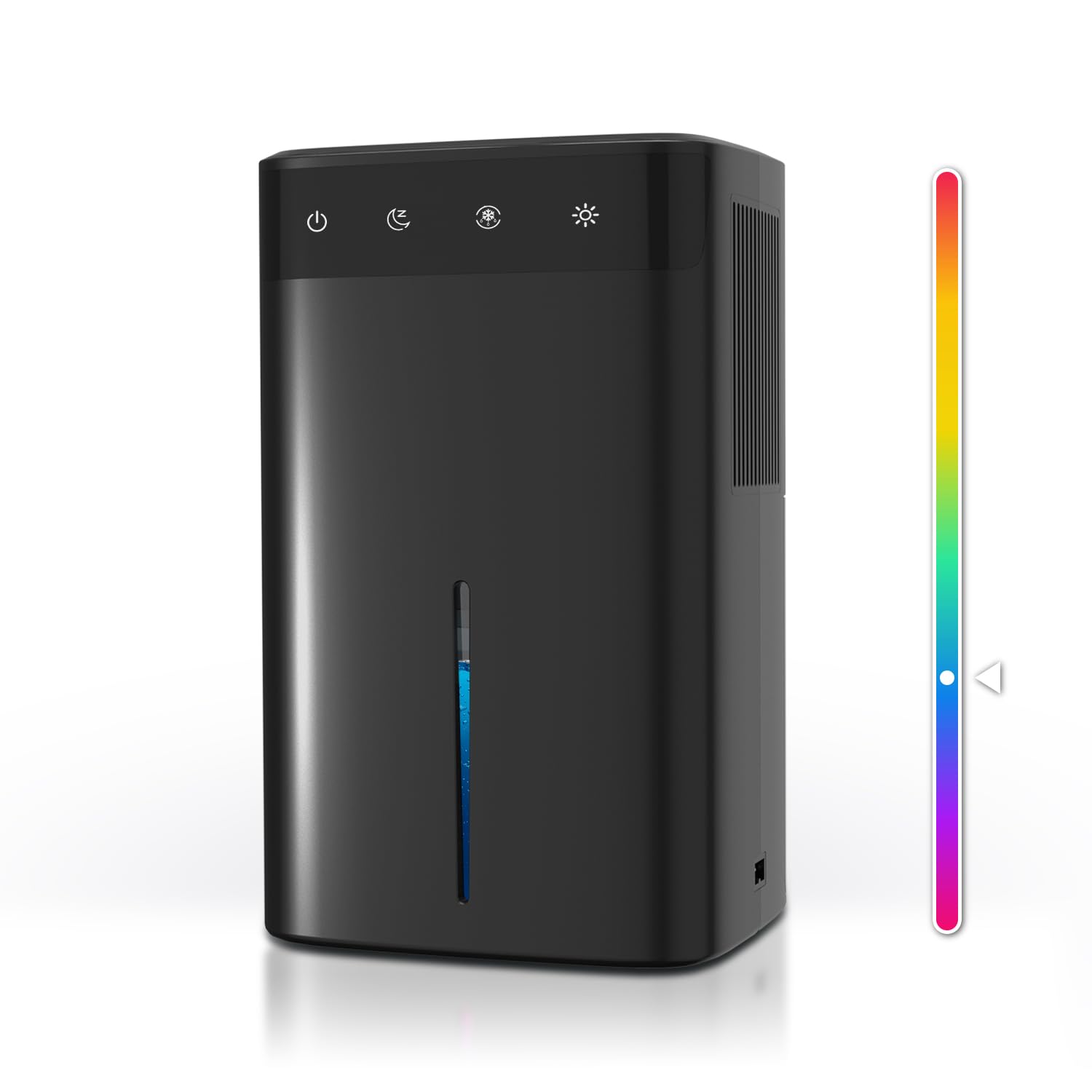 Deumidificatore Elettrico 2.6L, Silenzioso per Casa, Cantina, Bagno & Camera da Letto fino a 32 m², con Luce RGB, Spegnimento Automatico e Modalità Notturna, Risparmio Energetico